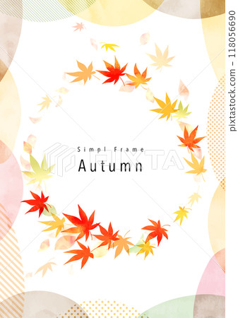 Watercolor vibrant frame of autumn leaves 118056690