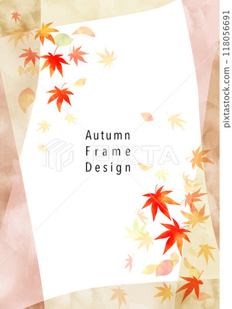 Watercolor vibrant frame of autumn leaves Watercolor vibrant frame of autumn leaves 118056691
