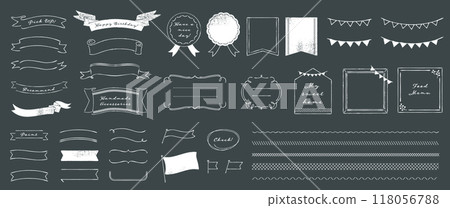 Blackboard and chalk art vector material Blackboard and chalk art vector material 118056788