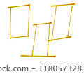 3 Yellow gold space boxes on white background  118057328