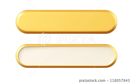 3D golden button. 3D golden button. 118057843
