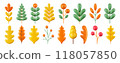 3d vector render autumn plants set. 118057850
