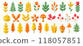 3d vector render autumn plants set. 118057851