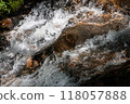 山間溪流濺起的水花 118057888