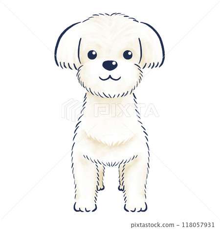 色鉛筆手繪的馬耳他人站在前面的插圖 118057931