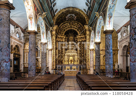 Interior of Igreja de Santa Maria Graca, Se de Setubal, Portugal Interior of Igreja de Santa Maria Graca, Se de Setubal, Portugal 118058428