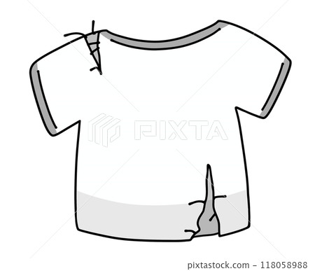Loose and simple torn clothes, solid color 118058988