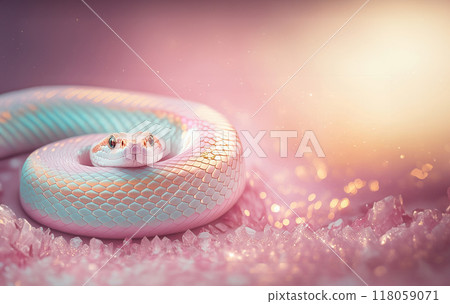 Pastel colored snakes and sparkles Year of the - Stock