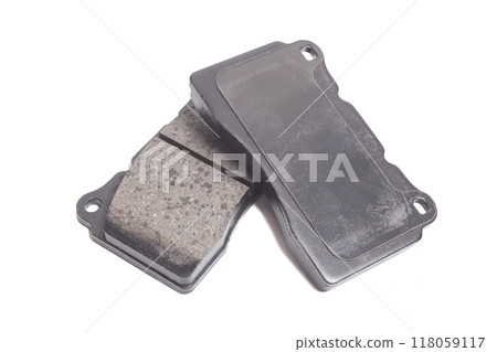 Auto brake pads isolated on white background 118059117