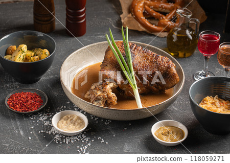 Traditional german eisbein pork knuckle 118059271