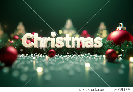 卡通3D圣诞节海报插画字体素材 118059379