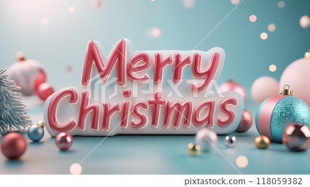 卡通3D圣诞节海报插画字体素材 118059382