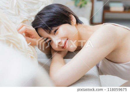 Beauty image of a woman with short hair 118059675