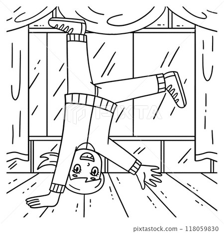 Breakdance B Girl with a One Hand Freeze Coloring Breakdance B Girl with a One Hand Freeze Coloring 118059830