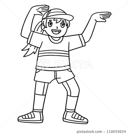 Breakdance B Girl with Egyptian Step Isolated Breakdance B Girl with Egyptian Step Isolated 118059834