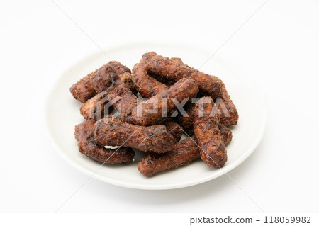 Brown sugar karinto on a plate Brown sugar karinto on a plate 118059982