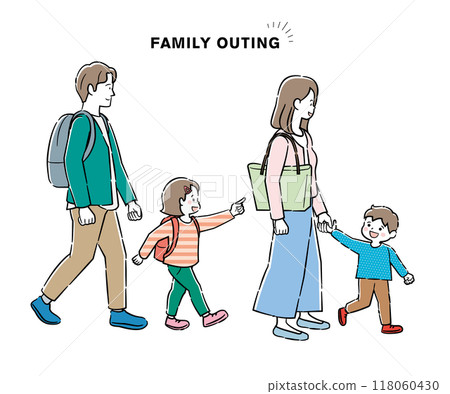 秋天全家出遊插畫B 118060430