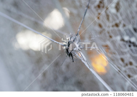 Broken window glass 118060481