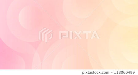 Minimalistic neutral banner background, pastel colorful pink and yellow gradient gradations. Circle effect style geometric abstract background. Vector Eps10. 118060499