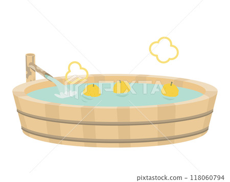 Simple illustration of yuzu bath 118060794