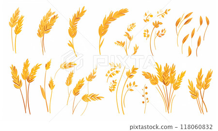 wheat vector style set  118060832