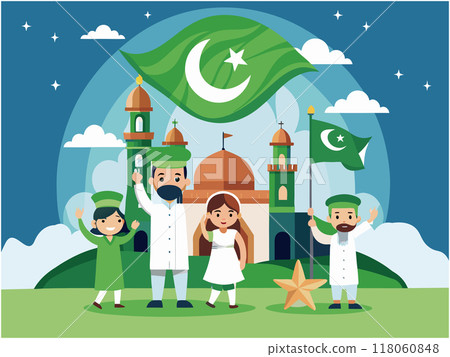 Happy Independence Day Pakistan Illustration  118060848