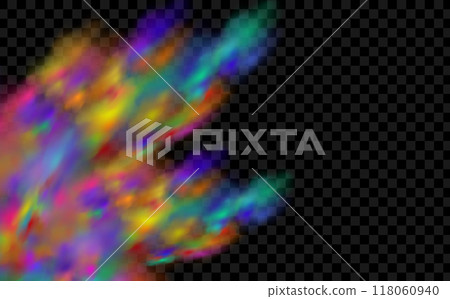 Background of an explosion of colorful smoke clouds.Multicolor fog with blue and yellow particles.Explosions of color powder. 118060940