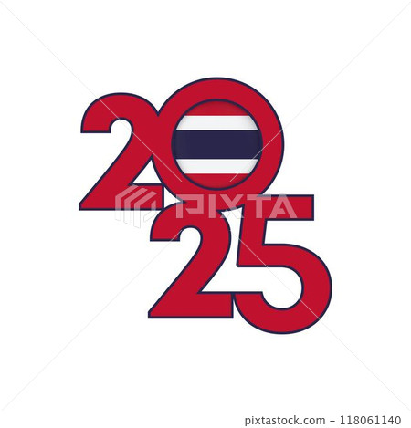 2025 banner with Thailand flag inside. Vector illustration. 118061140