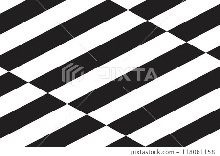 Diagonal black and white lines background. Tilted parallel stripes pattern. Stripy texture. Simple gepmetric print with slanted strips. Vector graphic illustration 118061158