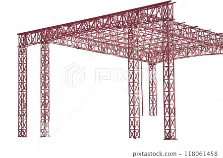 Iron metal frame frame for hanging something on white 118061458