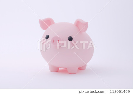 Cute three-dimensional pink pig 118061469