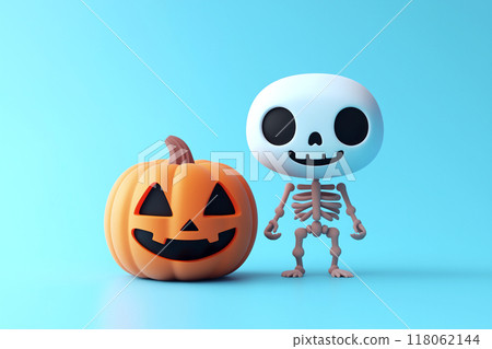 Cute 3D skeletons and jack-o-lanterns 118062144