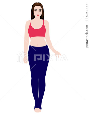 Costume illustration of a normal model-like woman in leggings 05 Costume illustration of a normal model-like woman in leggings 05 118062278