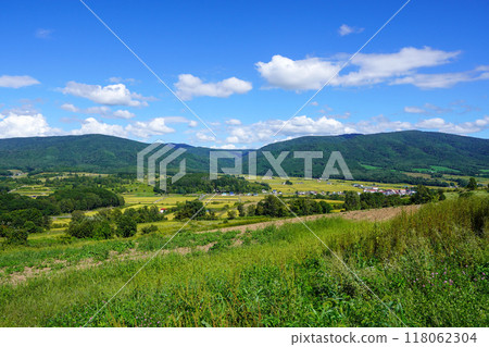 從蘆別市新城町的山上眺望田園風光 118062304