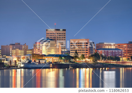 Evansville, Indiana, USA Skyline at Blue Hour 118062653
