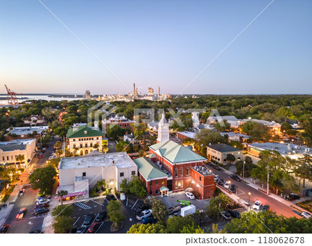 Fernandina Beach, Florida, USA Historic Downtown at Dusk 118062678