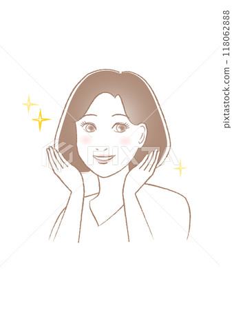 Illustration of a smiling and happy woman 118062888