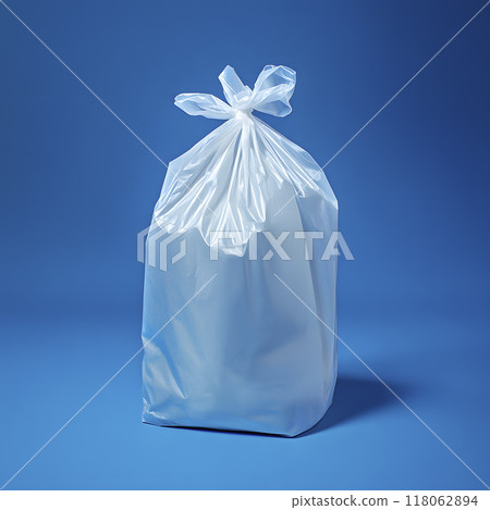 tied white plastic bag, generative AI 118062894