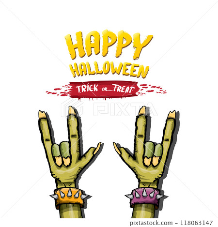 Happy halloween doodle design elements set isolated on white background. vector happy halloween greeting card with zombie hand. vector illustration Happy halloween doodle design elements set isolated on white background. vector happy halloween greeting card with zombie hand. vector illustration 118063147
