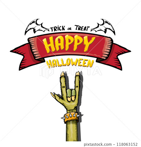 Happy halloween doodle design elements set isolated on white background. vector happy halloween greeting card with zombie hand. vector illustration Happy halloween doodle design elements set isolated on white background. vector happy halloween greeting card with zombie hand. vector illustration 118063152
