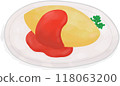Traditional omelet rice watercolor style 118063200