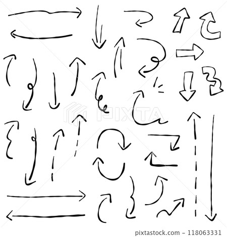 手繪箭頭集、變異集、向量 手繪箭頭集、變異集、向量 118063331