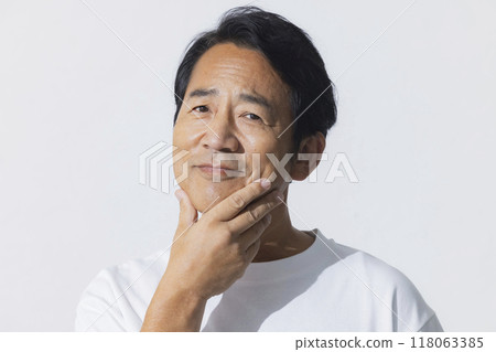 Middle-aged men's skin care image 118063385