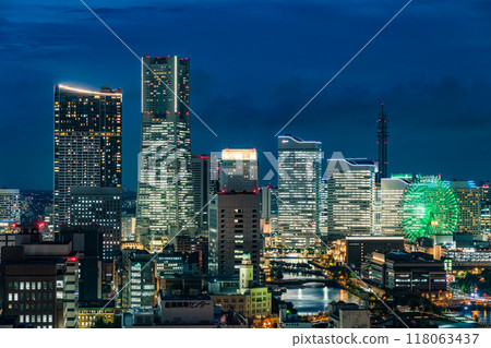 [Kanagawa Prefecture] Night view of Minato Mirai, Yokohama 118063437