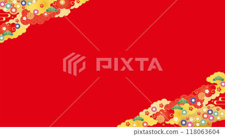 Background material-Early spring frame 9-1 vector 118063604