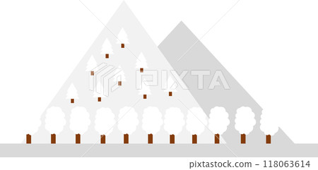 Simple mountain illustration (winter) Simple mountain illustration (winter) 118063614