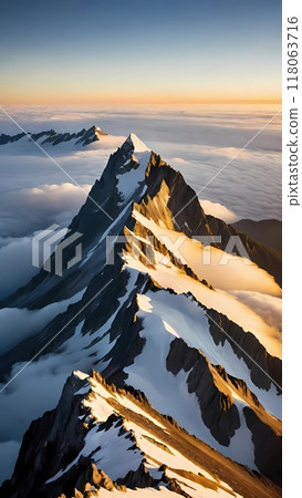 Mountain peak with snow 118063716