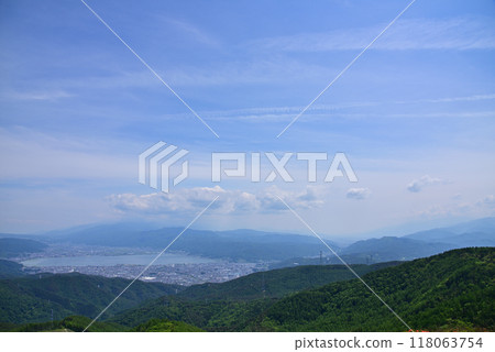 View of Lake Suwa from Takabocchi Plateau View of Lake Suwa from Takabocchi Plateau 118063754
