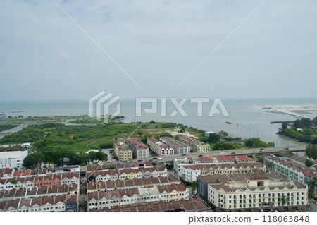 馬六甲海峽和馬六甲建築物景觀 馬六甲海峽和馬六甲建築物景觀 118063848