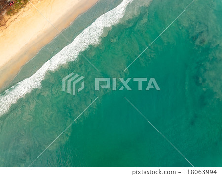 Beautiful sea in summer day Good weather day sunny sky landscape,High angle view ocean background 118063994